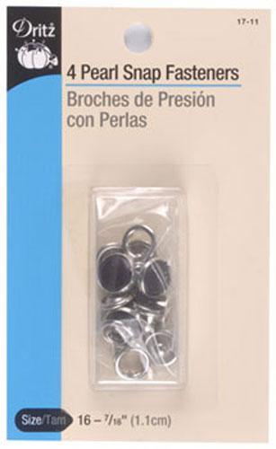 Pearl Snap Fastener 7/16 4ct Br