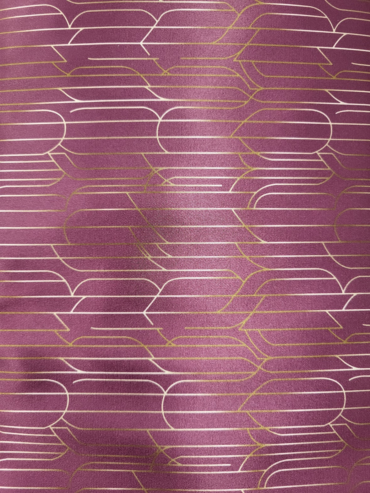 Plum Geometric Shiny Satin