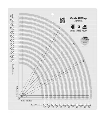 Creative Grids Quilt Ruler Ovals All Ways