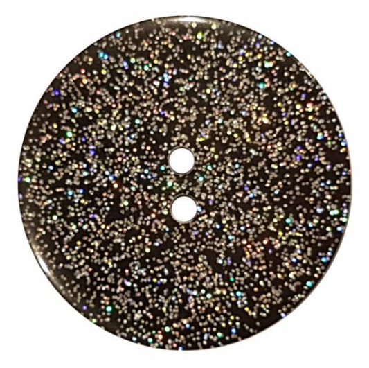 Dill Button with Glitter 18mm Black