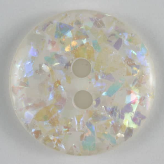 Dill Glitter Button 11mm White