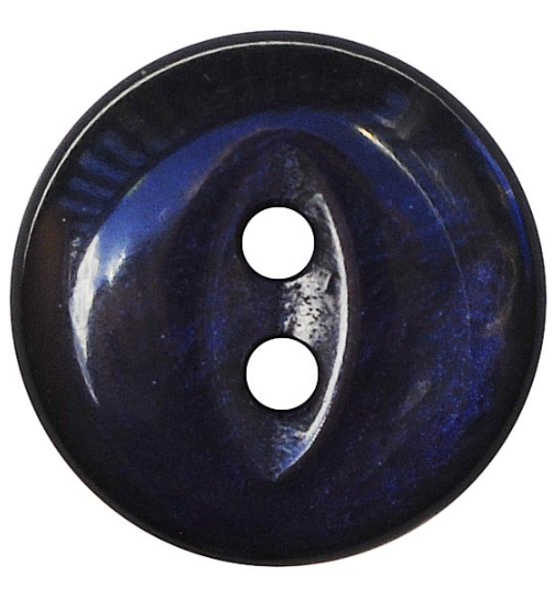 Dill Polyester Button 13mm Dunkelblau