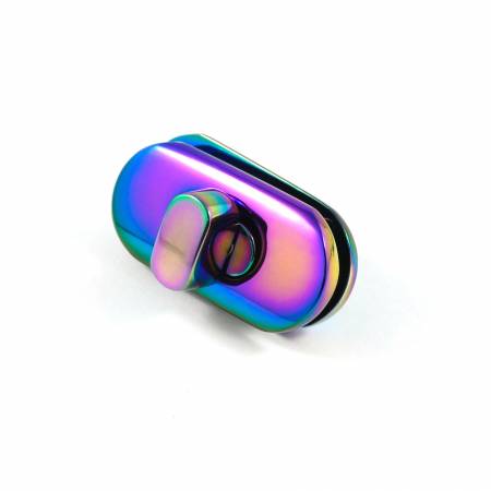 Small Turn Lock Iridescent Rainbow