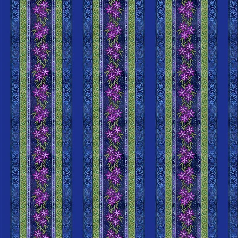 Floral Stripe Blue- Counterpoint 2