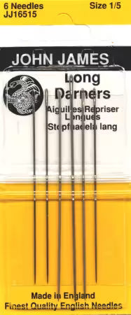 John James Long Darners Needles Assorted Sizes 1/5 6ct