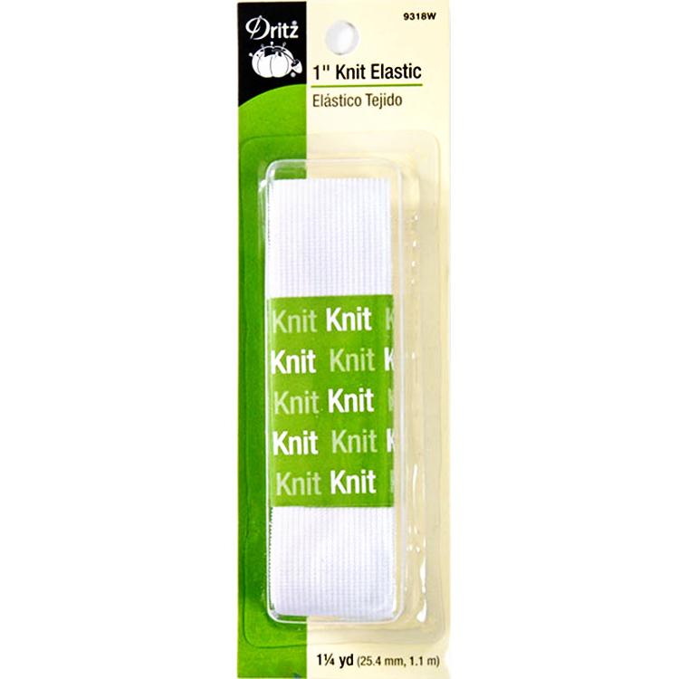 Knit Elastic 1\"x1 1/4yd White 9318W Dritz#4