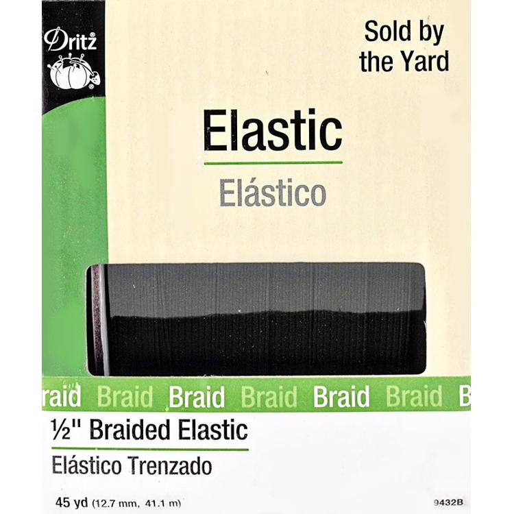 Braided Elastic 1/2\" Black 9432B Dritz#45