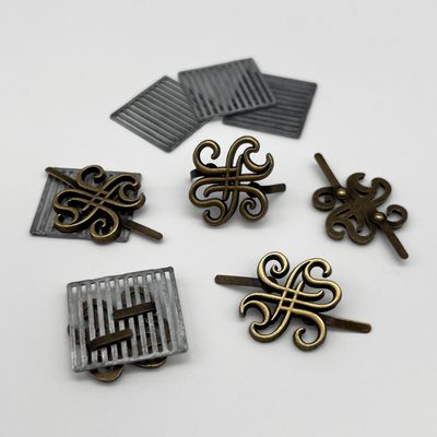 Signature Scroll Motif Metal Bag Tag - Bronze