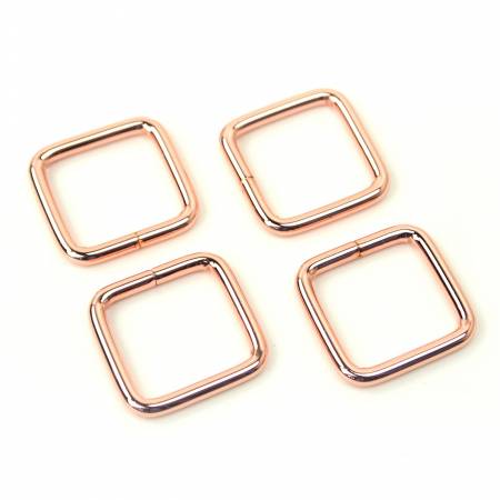 Four Rectangle Rings 3/4" Rose Gold