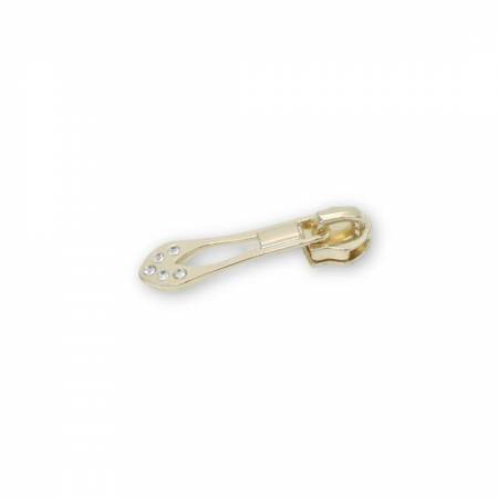 Four 5 Jeweled Tip Zipper Pulls Gold