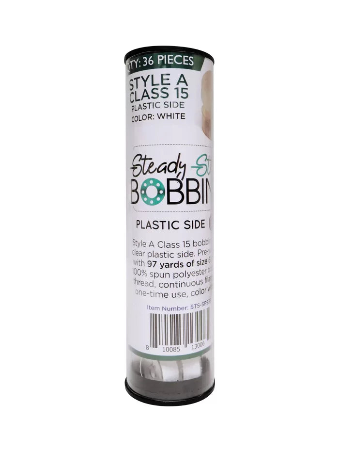 Steady Stitch Prewound Bobbins White Class 15 60S/2