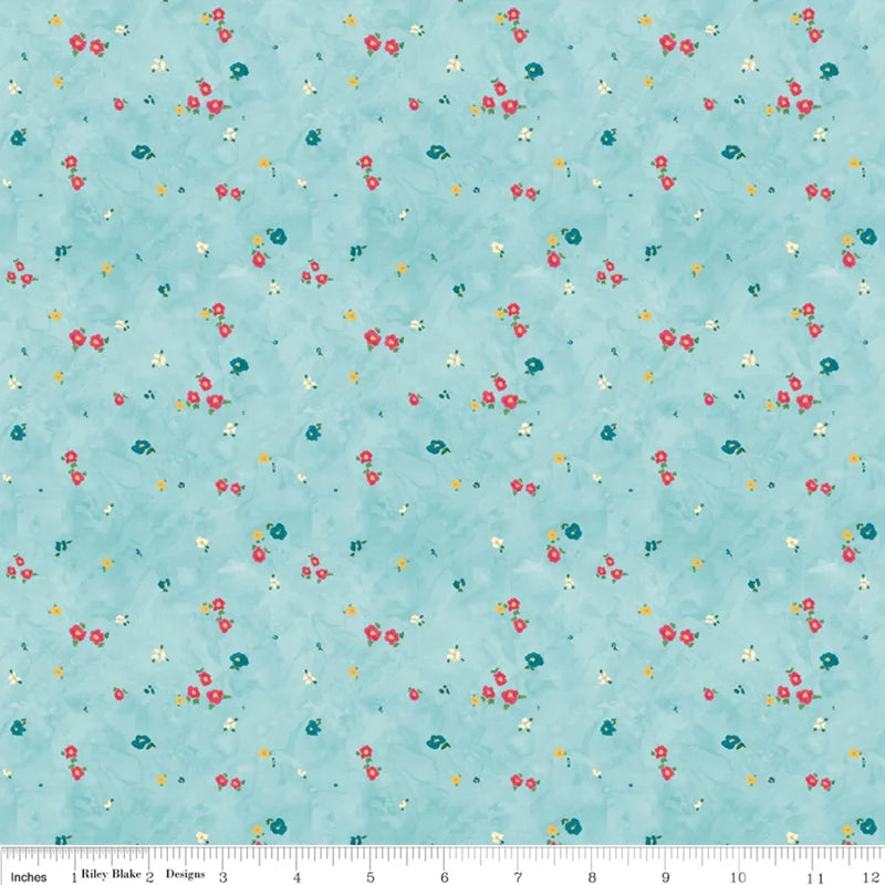Washington Flower Ditzy Teal
