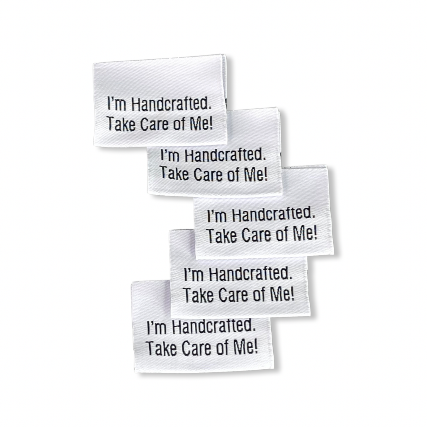 I’m Handcrafted. Take Care of Me! | Woven Sew-in Labels - Pack of 5