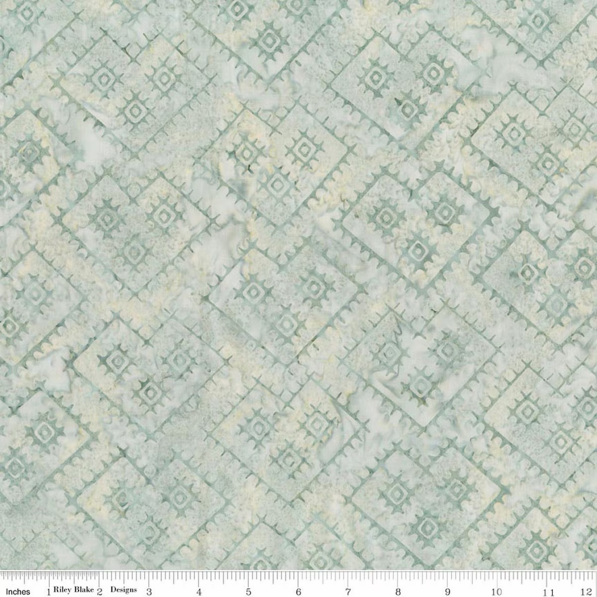 Minty Fresh Stitched Heart- Boho Batiks