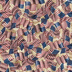 Cream Wavy Flag- American Heritage