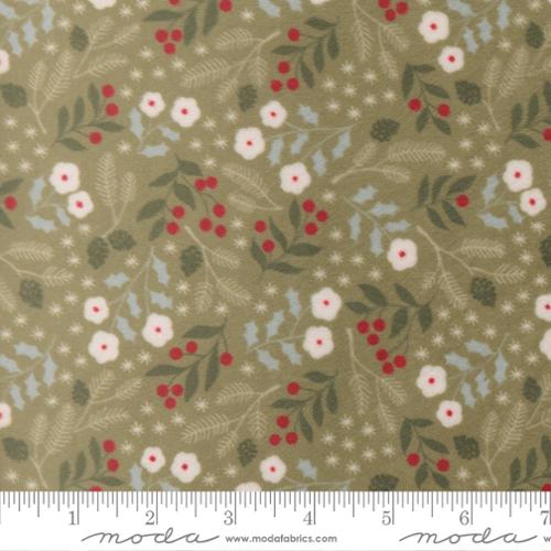 Light Green Pine Winter Botanical Florals- Christmas Eve Cuddle