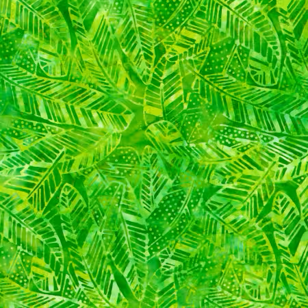 Green Feathers Batik- Technicolor