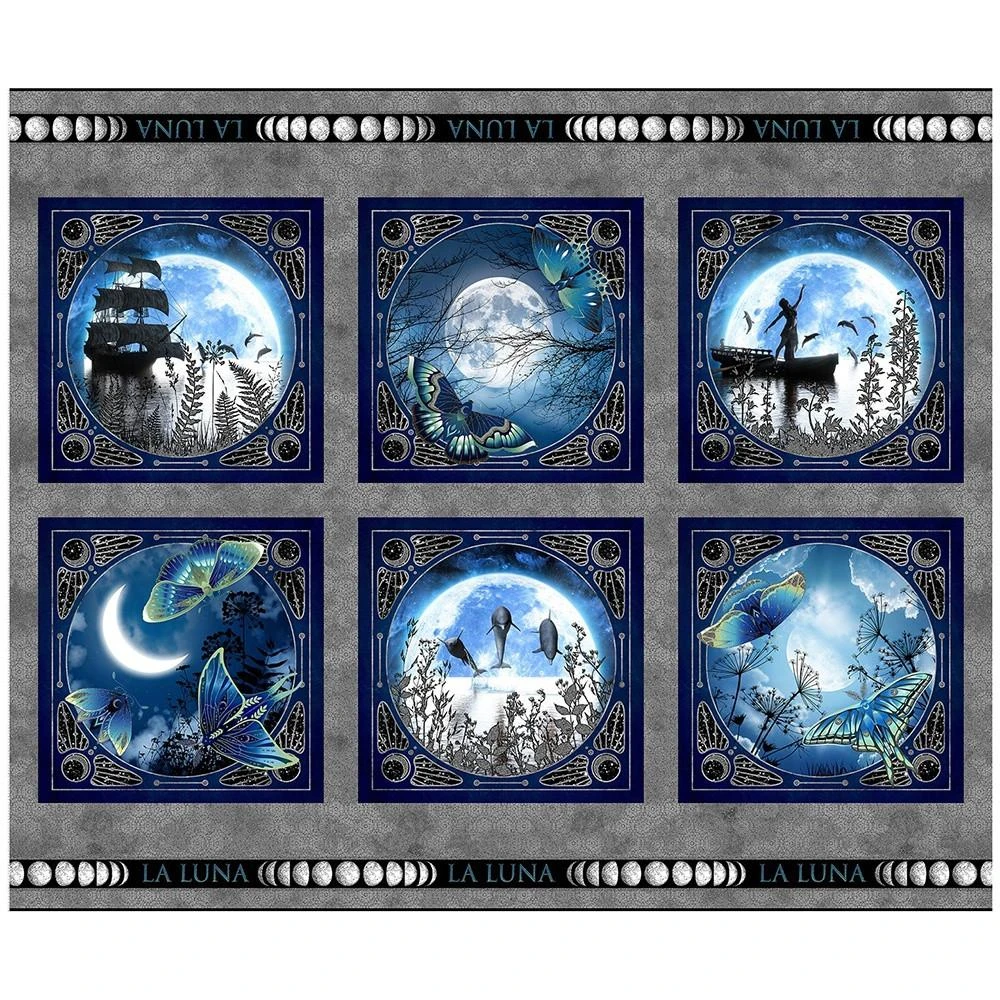 La Luna Small Panel- Blue/Silver