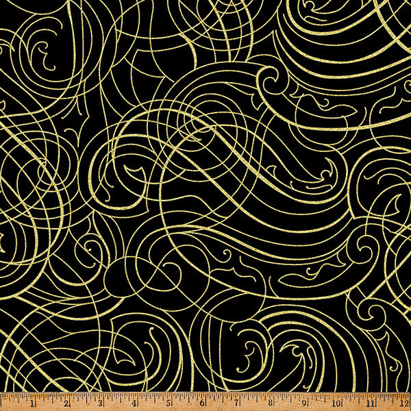 Black/Gold Swirls- Christmas Wish