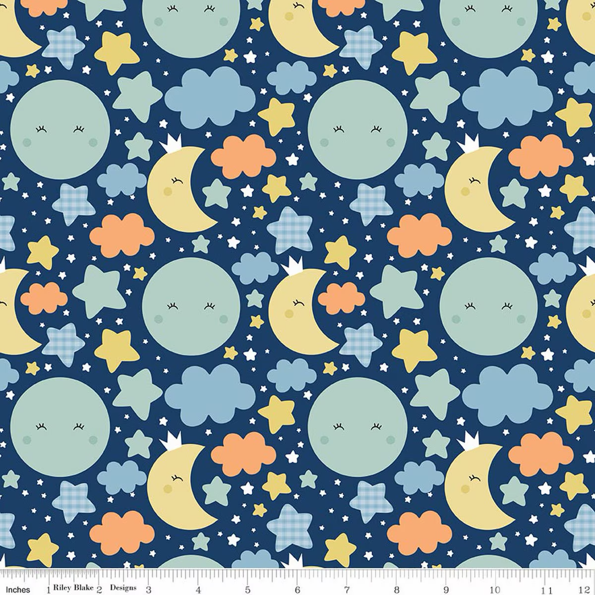 Nighttime Navy Flannel- Love You to the Moon