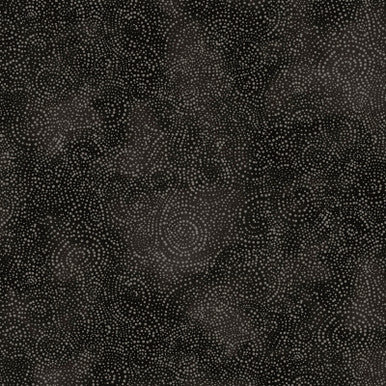 Serene Swirls Black 108" Flannel- Solstice Flannel