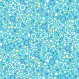 Bubbles Turquoise Flannel- Little Squirt