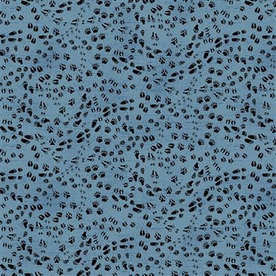 Animal Tracks Blue Flannel- Great Outdoors