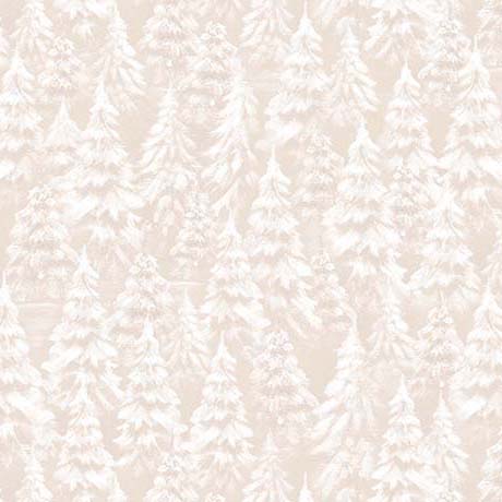 Beige Snowy Trees- Woodland Wonder Flannel