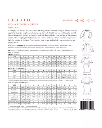 Isola Blouse & Dress pattern by Liesl & Co.