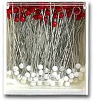 Clover Silk Pins With Glass Heads