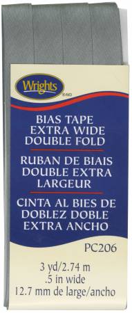 Extra Wide Double Fold Bias Tape Light Grey