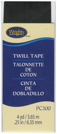 Twill Tape 1/4in Black