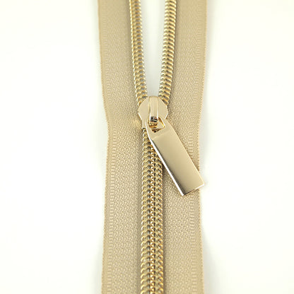 Zipper Beige/Gold 9 Pulls/3yds