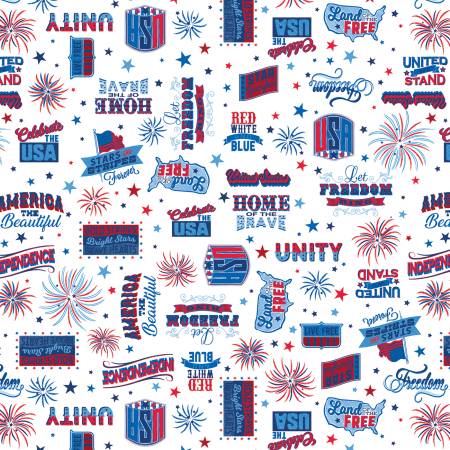 Let's Celebrate Words White- Celebrate the USA