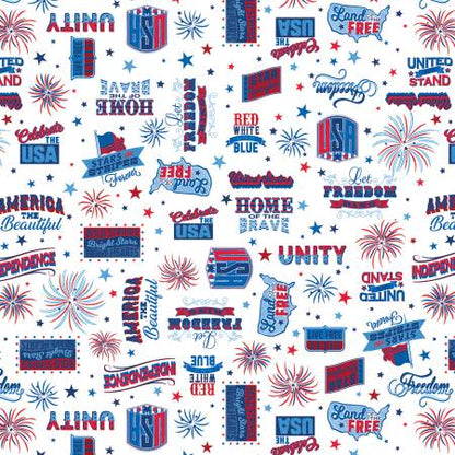 Let's Celebrate Words White- Celebrate the USA