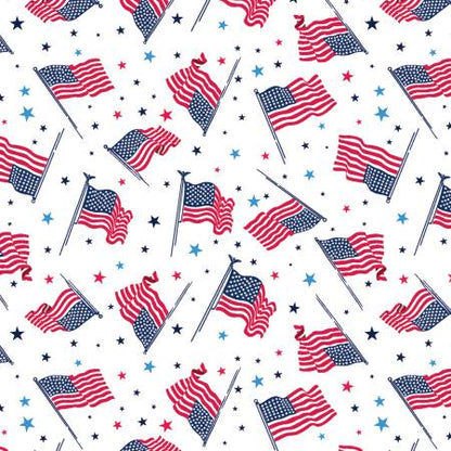 Flags of the USA White- Celebrate the USA