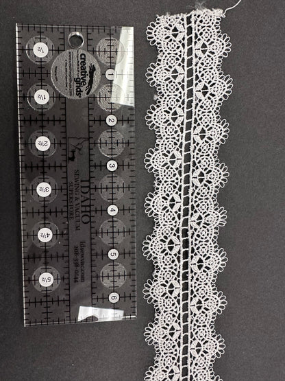 Delicate Lace Trim with Ribbon Channel