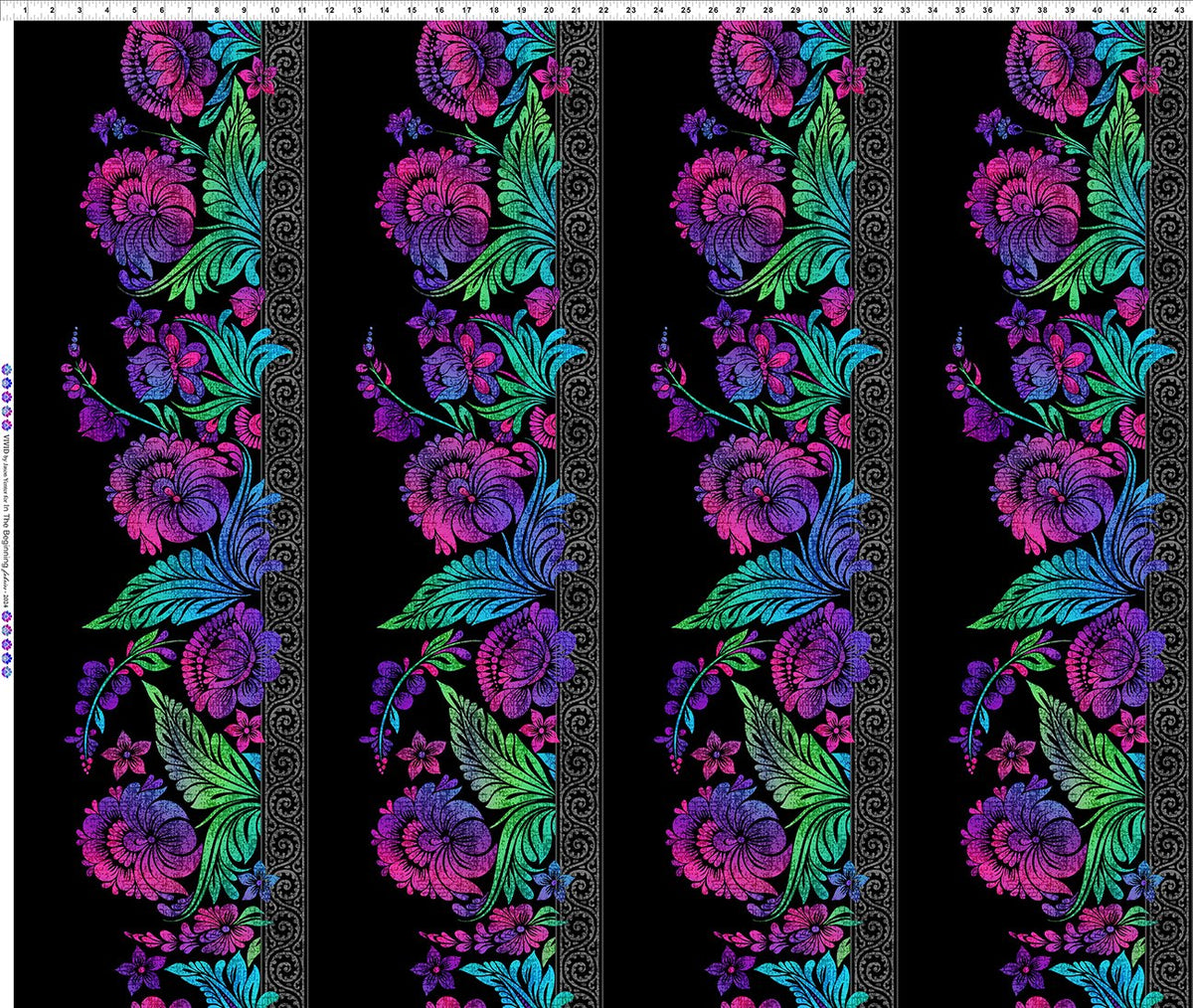 Jewel Border Print- Vivid