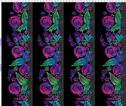 Jewel Border Print- Vivid