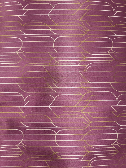 Plum Geometric Shiny Satin