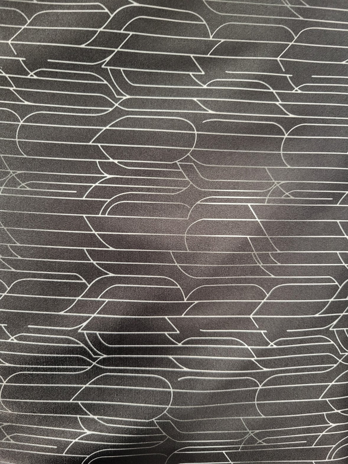 Black Geometric- Shiny Satin