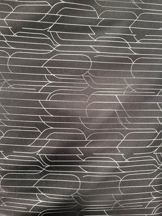 Black Geometric- Shiny Satin