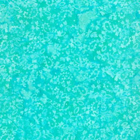 Cream/Aqua Mini Paisley Batik