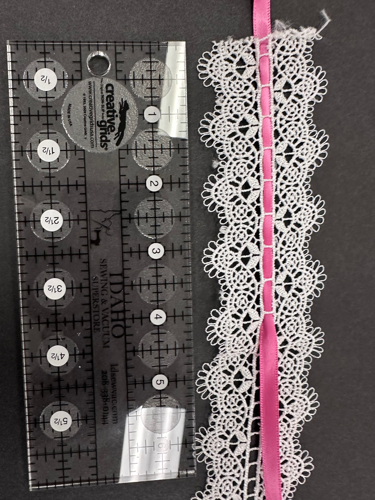 Delicate Lace Trim with Ribbon Channel