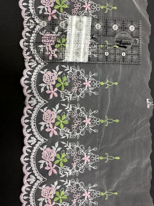 Organza Lace Delicate Pastel Flowers