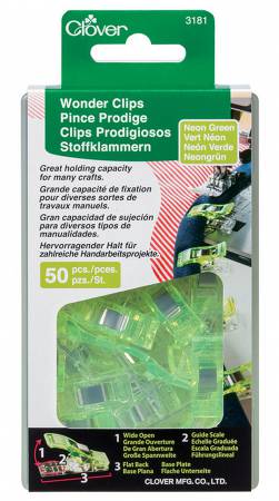 Wonder Clips Neon Green 50pc