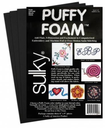 Foam Puffy Black 2mm 6in x9in