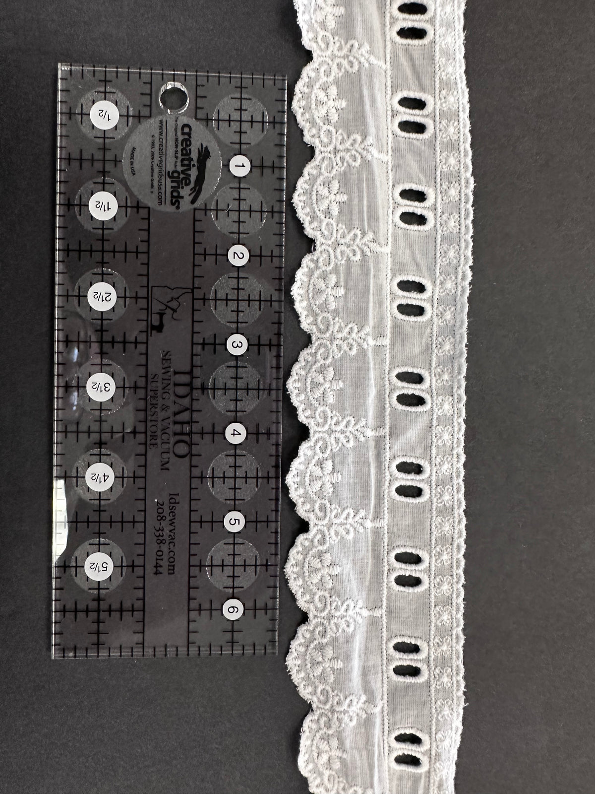 Heirloom Eyelet Cotton Trim with Ribbon Channel