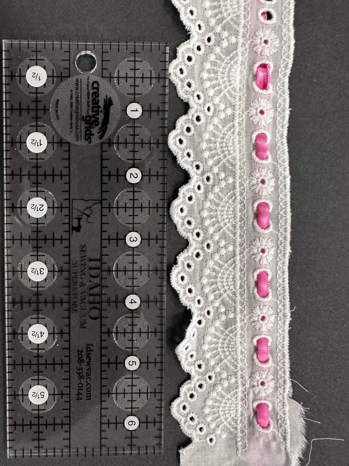 Heirloom Eyelet Cotton Scallop Trim with Ribbon Channel
