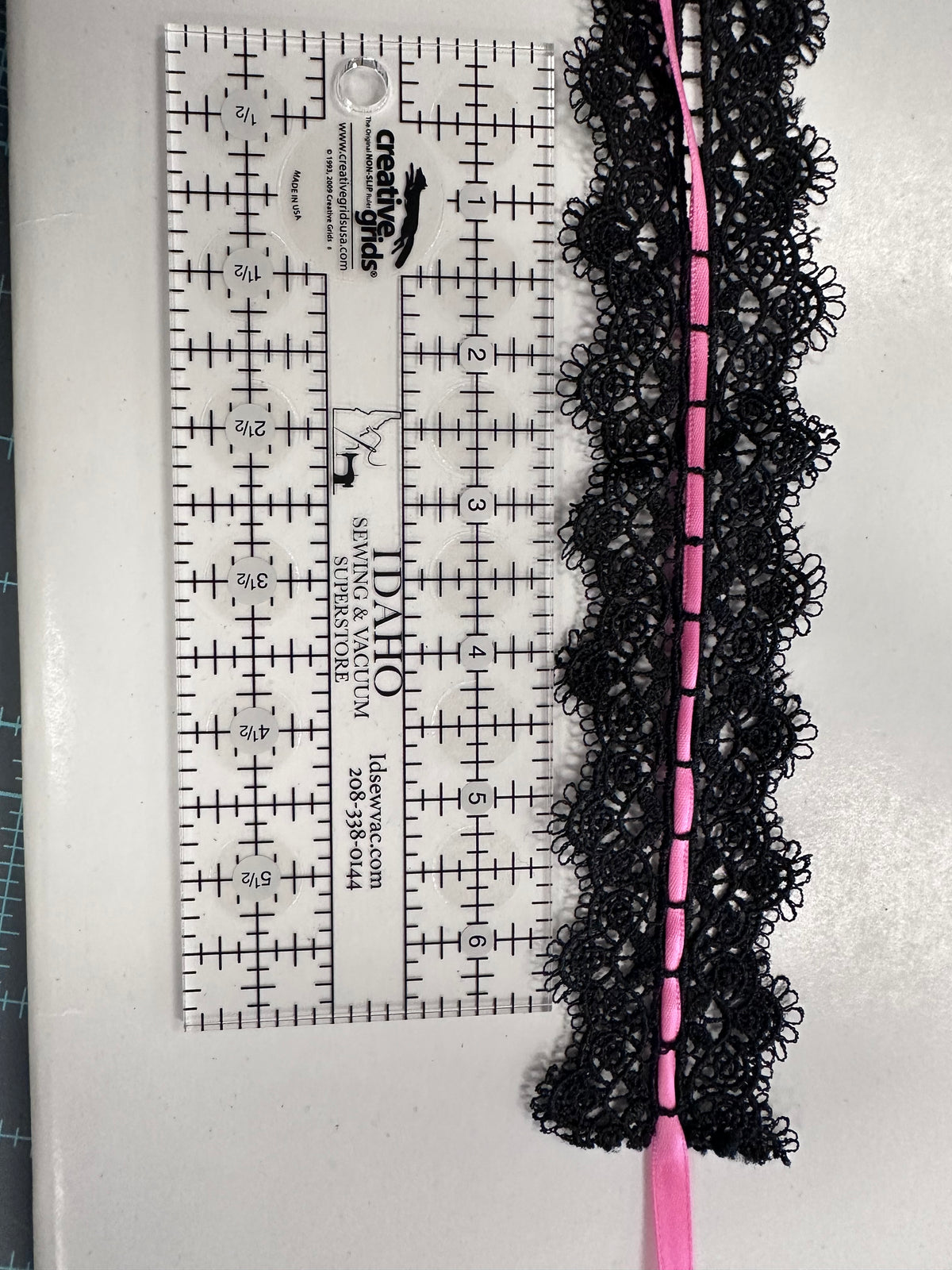 Delicate Lace Trim with Ribbon Channel